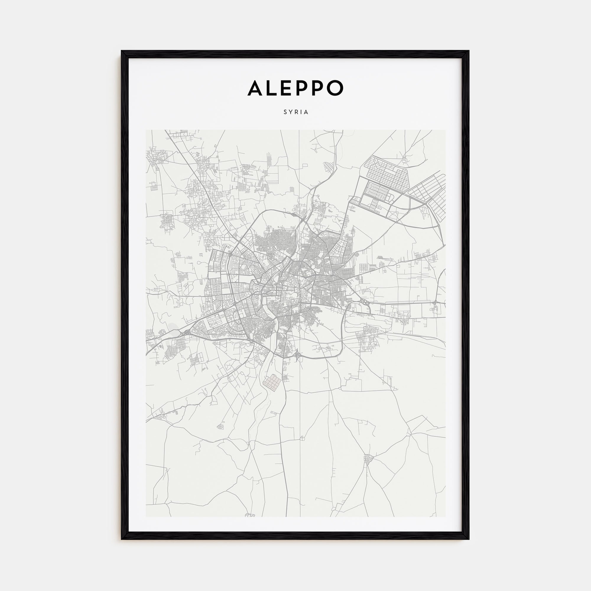 Aleppo Map Portrait Poster