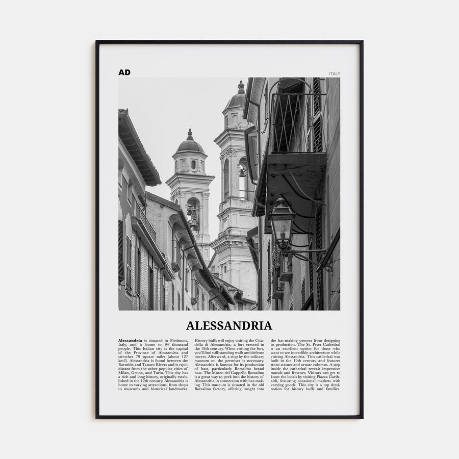 Alessandria Travel B&W Poster