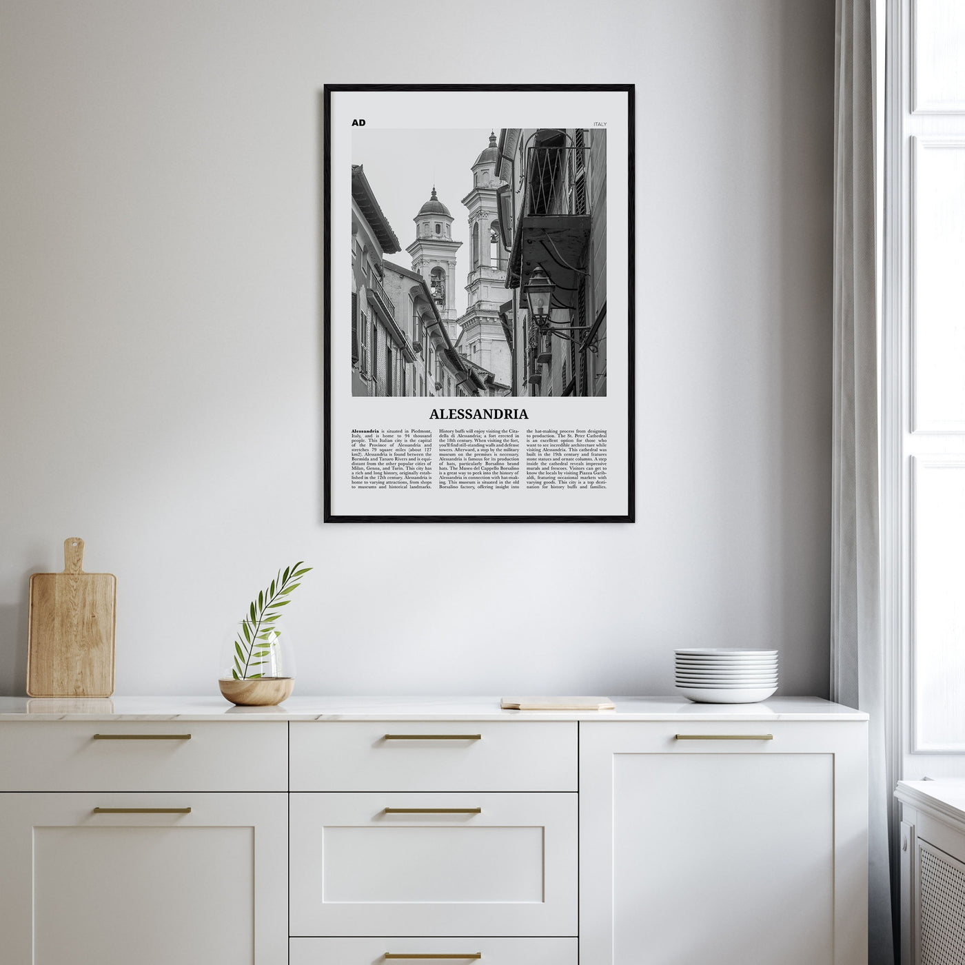 Alessandria Travel B&W Poster