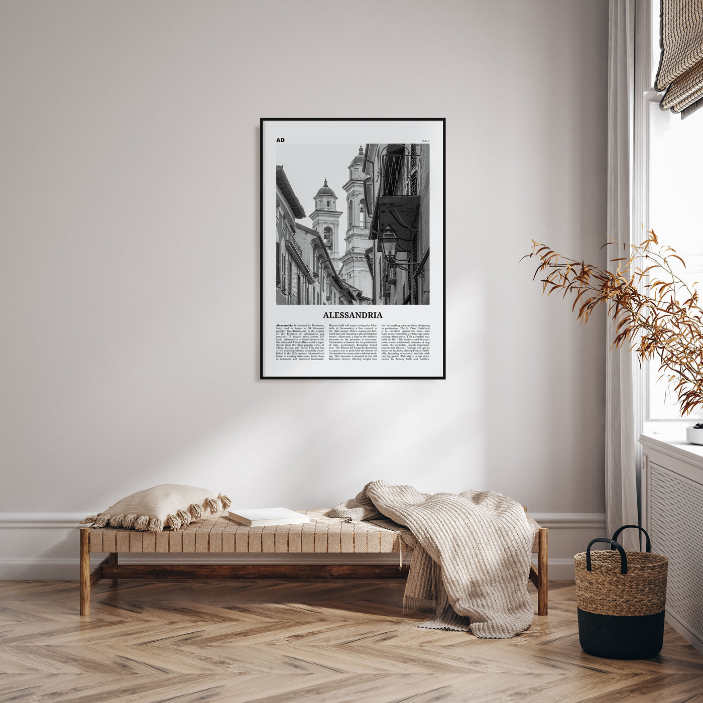 Alessandria Travel B&W Poster