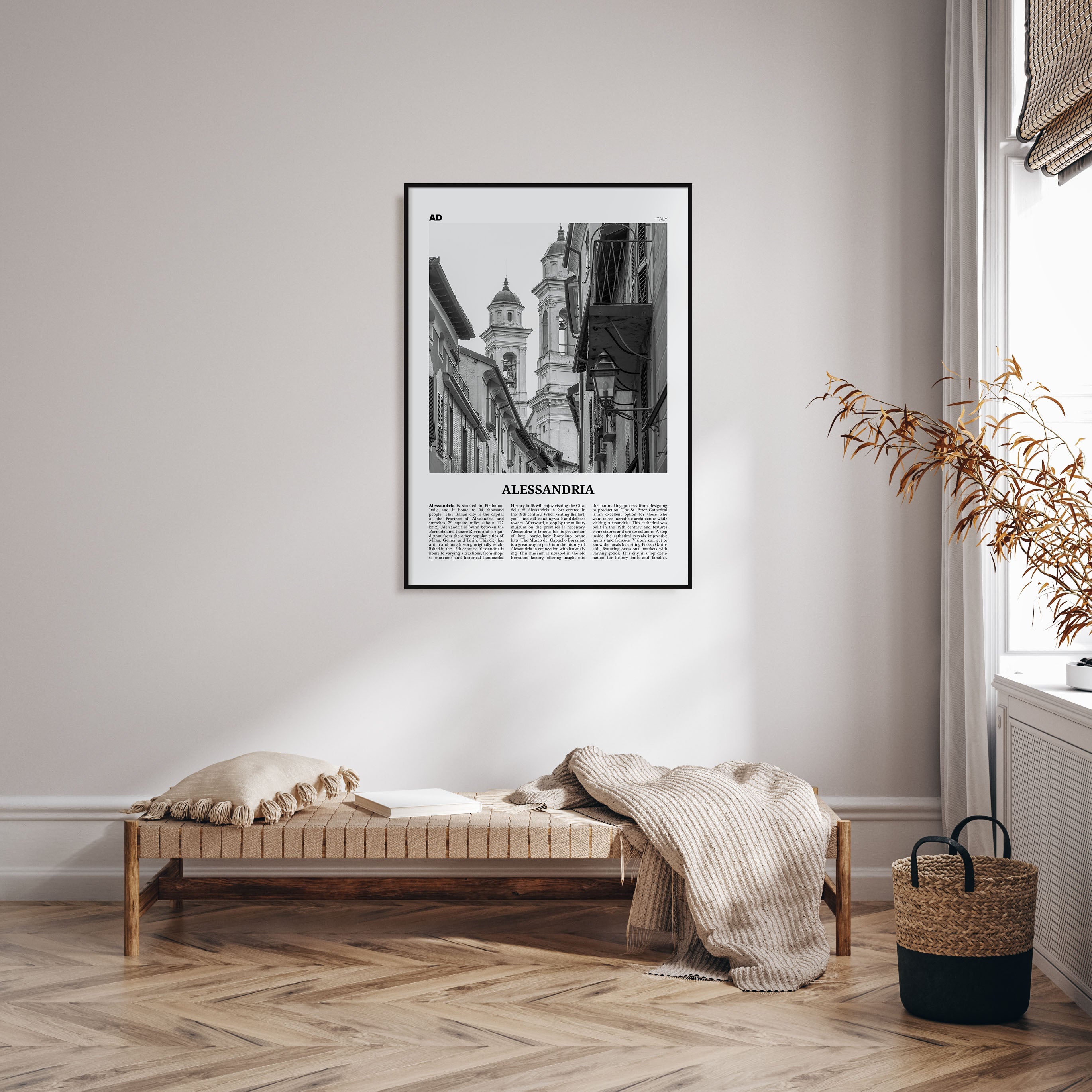 Alessandria Travel B&W Poster