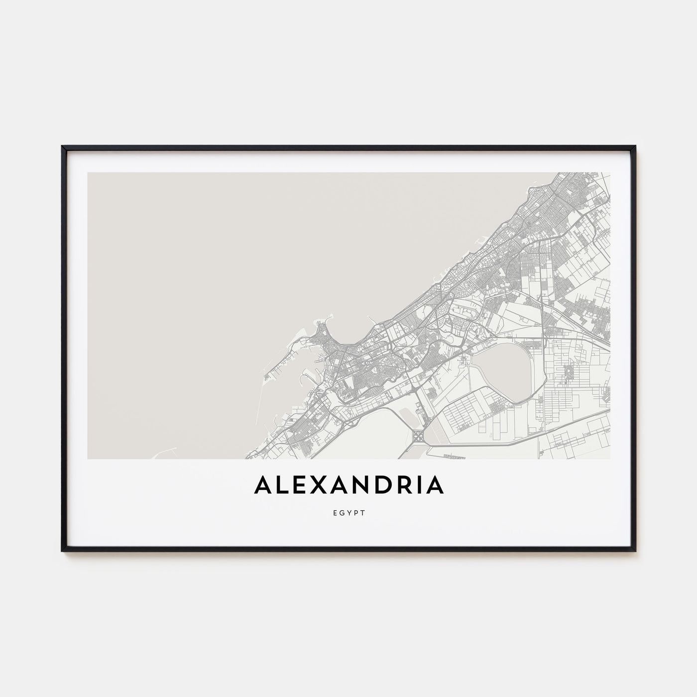 Alexandria, Egypt Map Landscape Poster