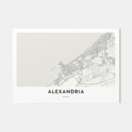 Alexandria, Egypt Map Landscape Poster