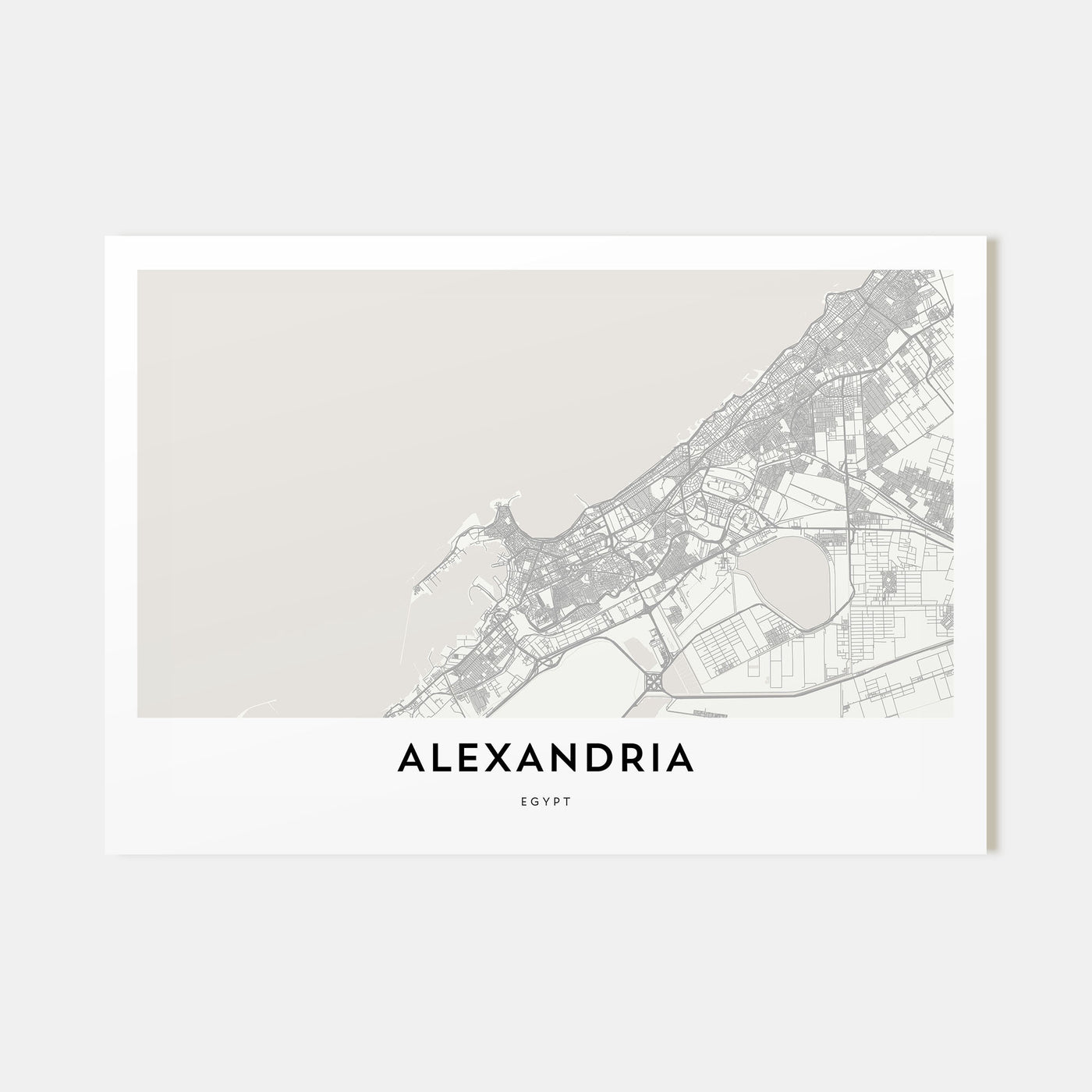 Alexandria, Egypt Map Landscape Poster