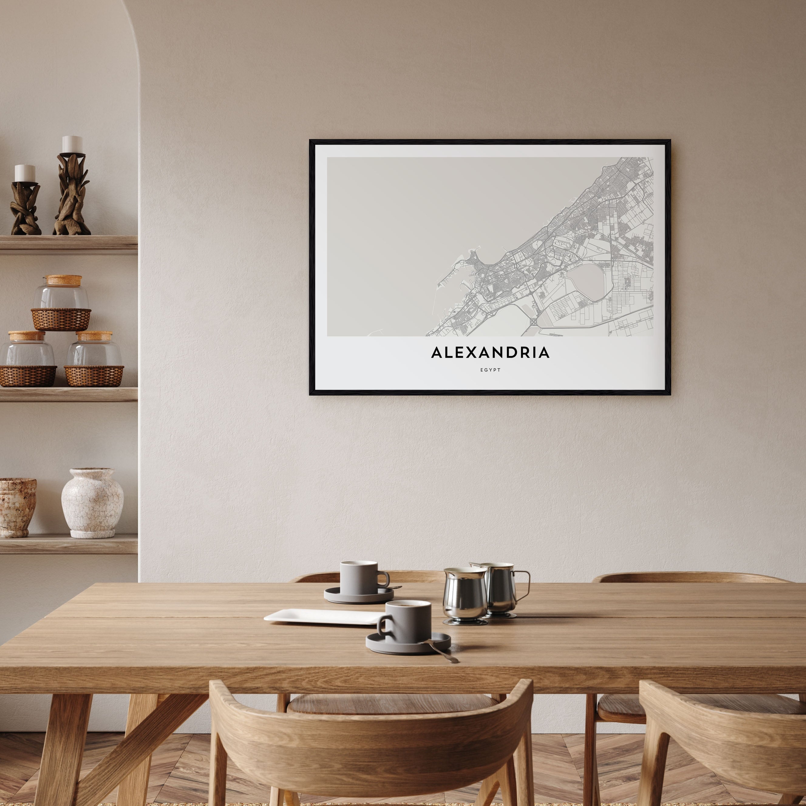 Alexandria, Egypt Map Landscape Poster