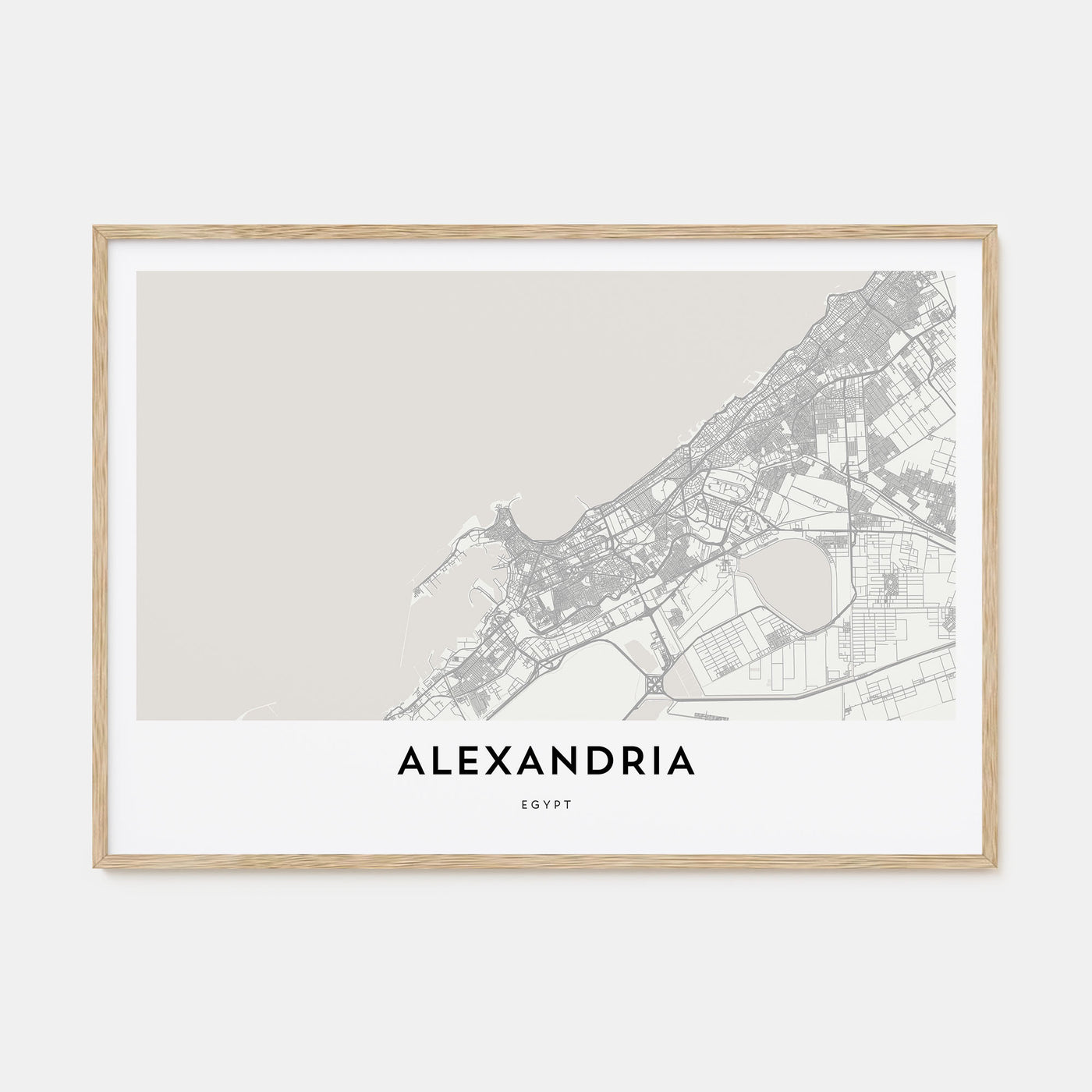 Alexandria, Egypt Map Landscape Poster