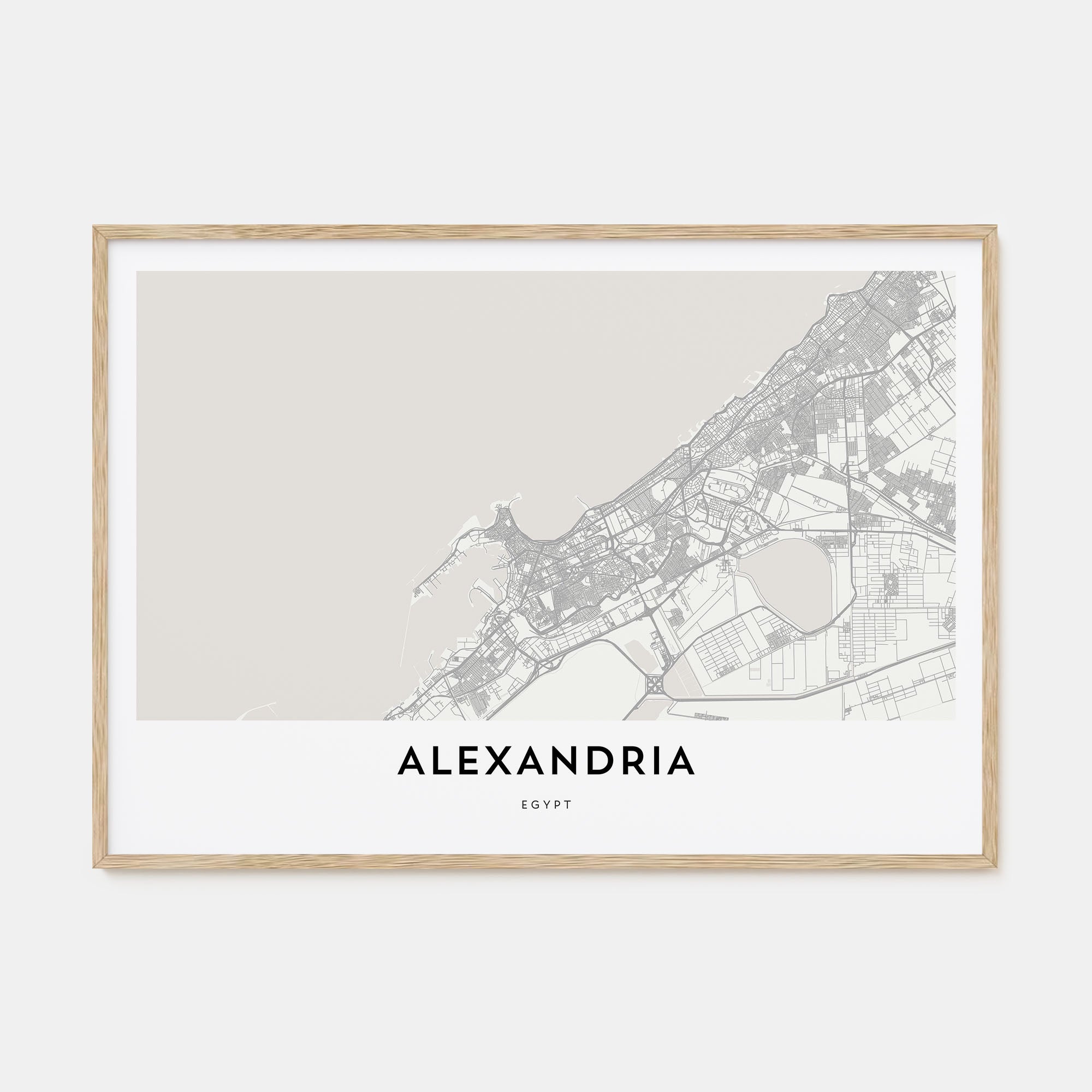 Alexandria, Egypt Map Landscape Poster