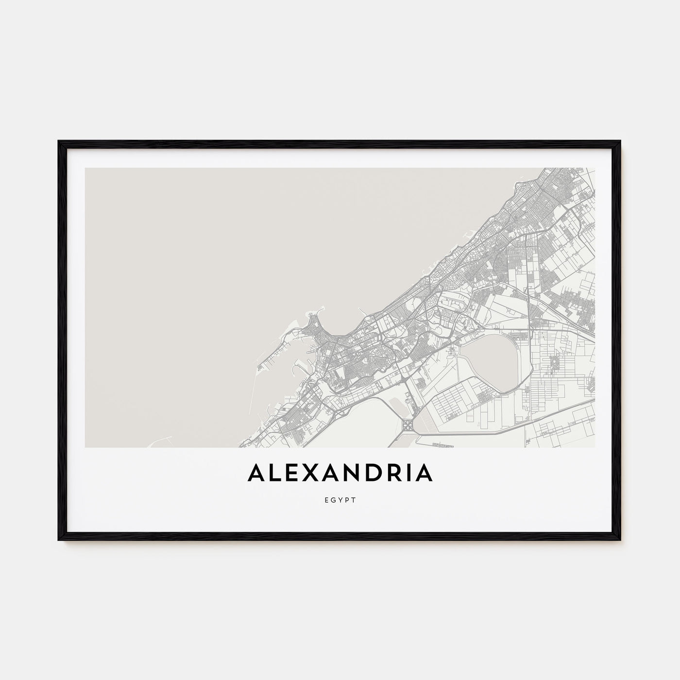 Alexandria, Egypt Map Landscape Poster
