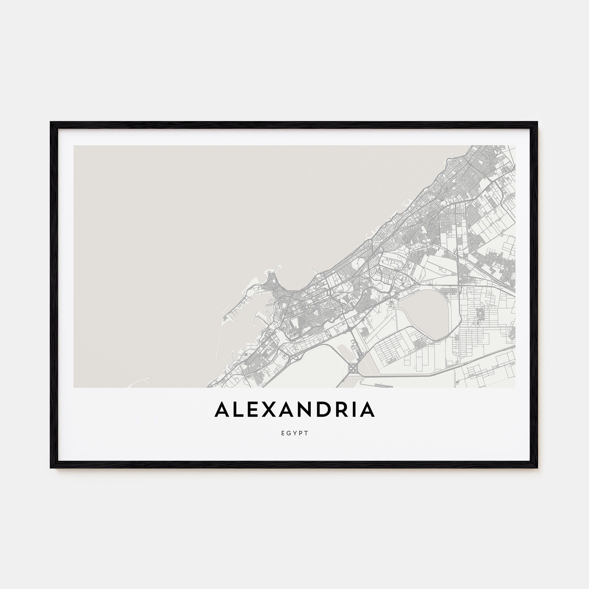 Alexandria, Egypt Map Landscape Poster