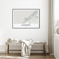 Alexandria, Egypt Map Landscape Poster