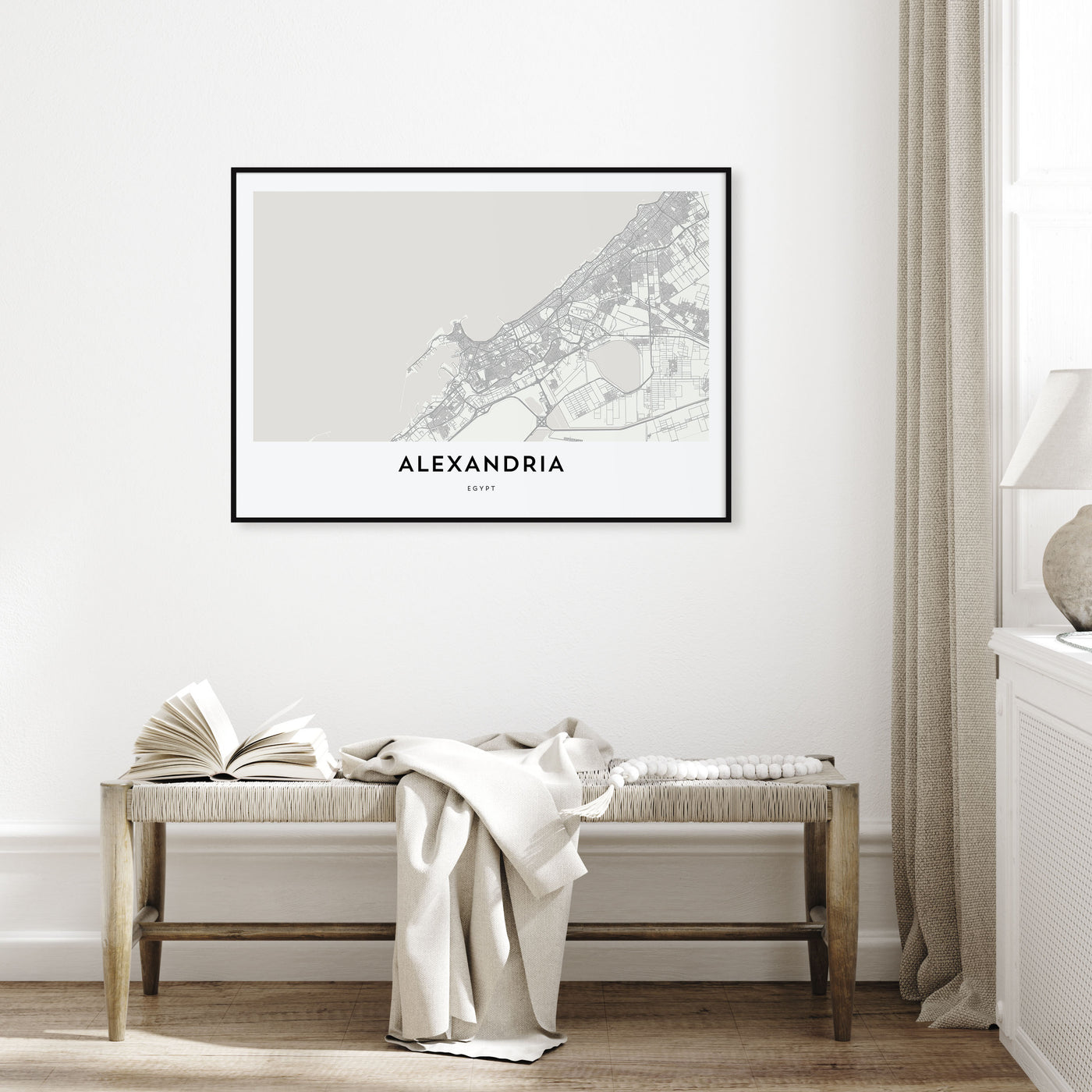 Alexandria, Egypt Map Landscape Poster