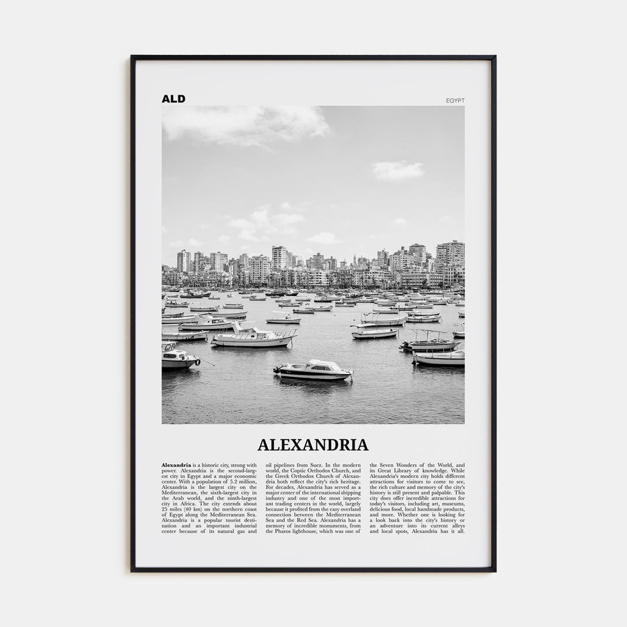 Alexandria, Egypt Travel B&W Poster