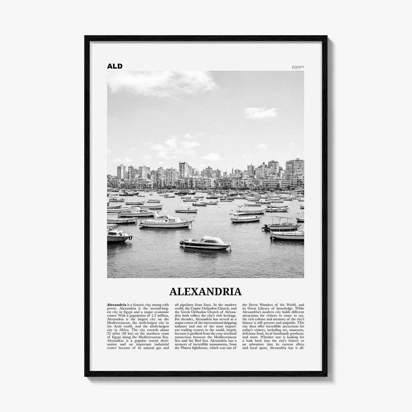 Alexandria Print Black and White Egypt, Alexandria Wall Art, Alexandria Poster, Alexandria Photo, Alexandria Wall Decor, الإسكندرية Africa