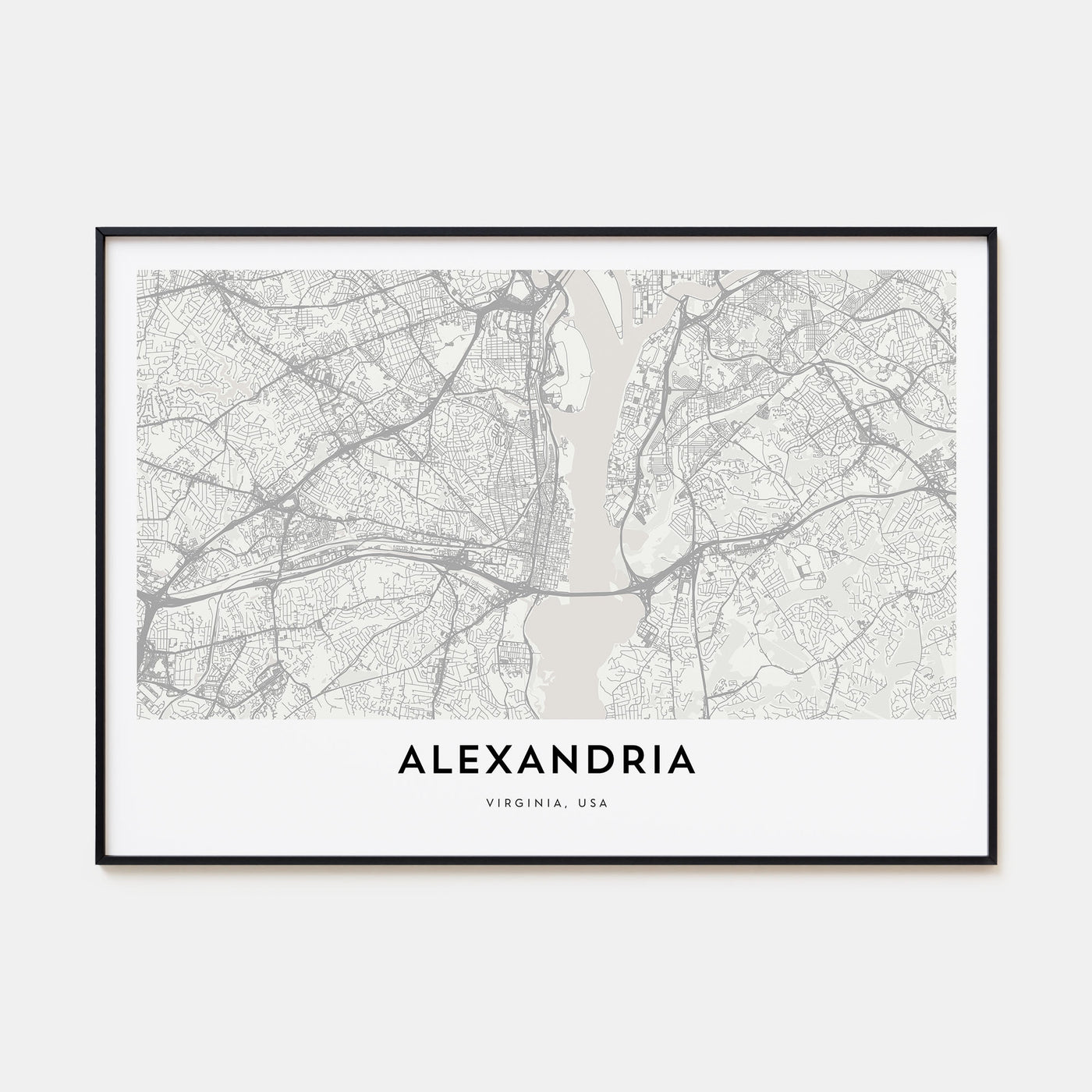 Alexandria, Virginia Map Landscape Poster