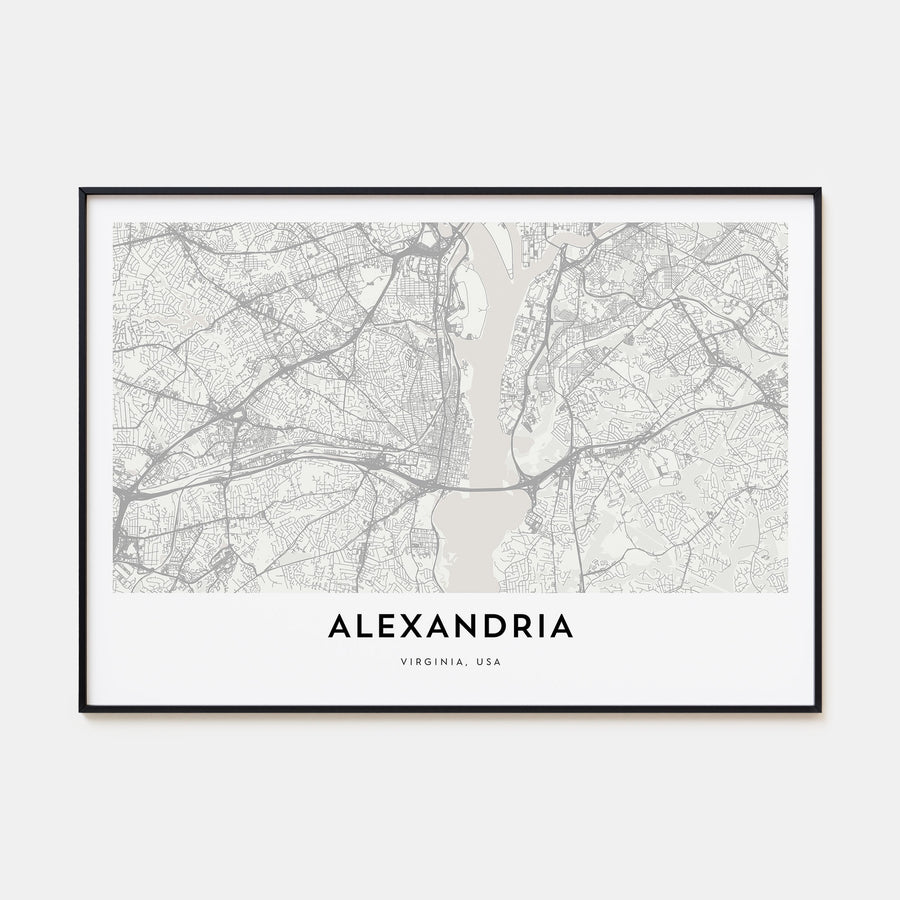 Alexandria, Virginia Map Landscape Poster