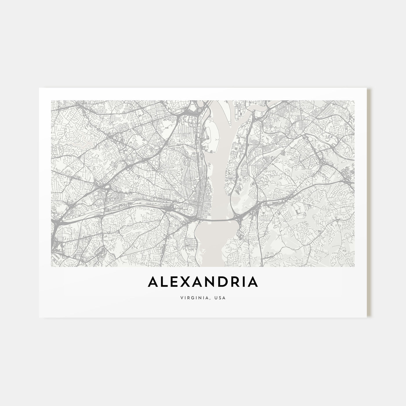 Alexandria, Virginia Map Landscape Poster