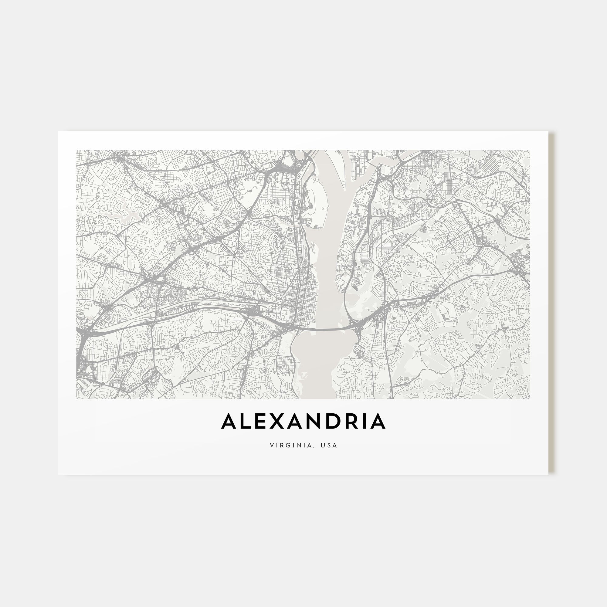 Alexandria, Virginia Map Landscape Poster