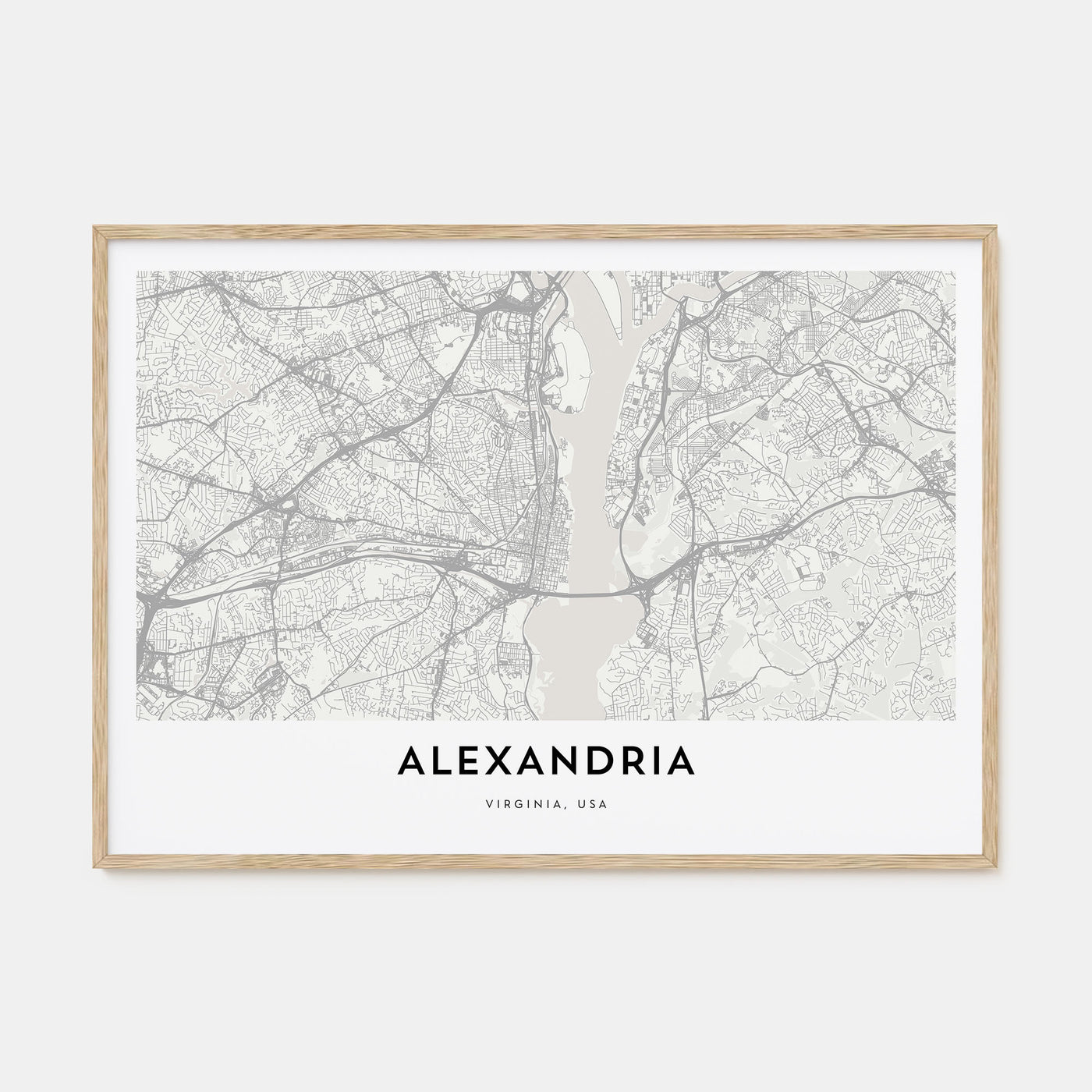 Alexandria, Virginia Map Landscape Poster