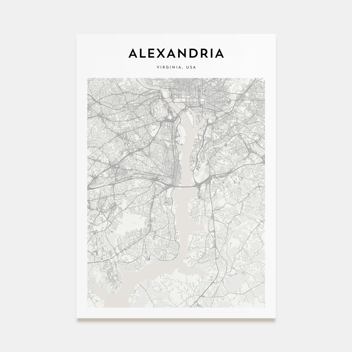 Alexandria, Virginia Map Portrait Poster