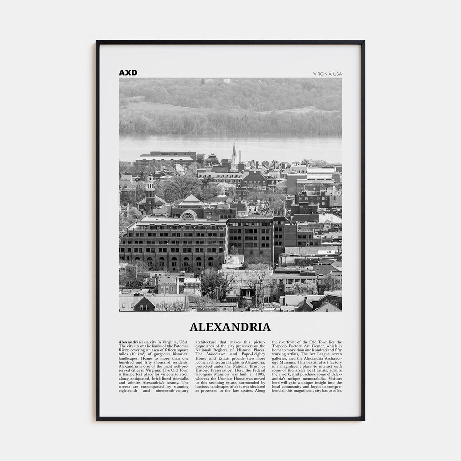 Alexandria, Virginia Travel B&W Poster