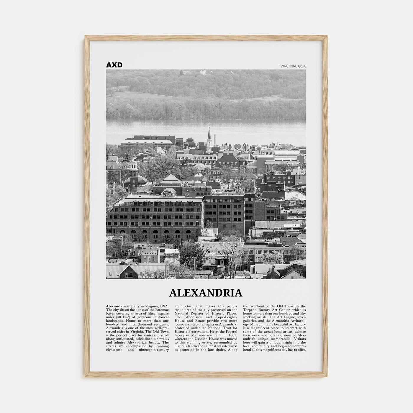 Alexandria, Virginia Travel B&W Poster