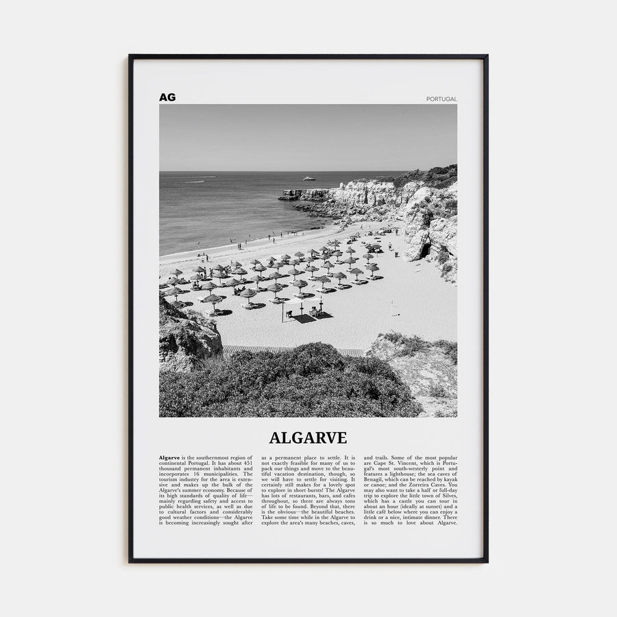 Algarve Travel B&W Poster