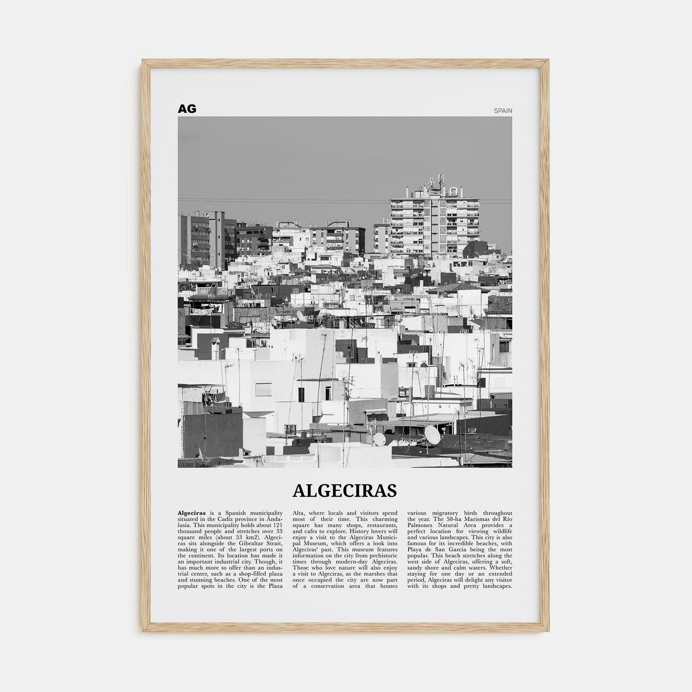 Algeciras Travel B&W Poster