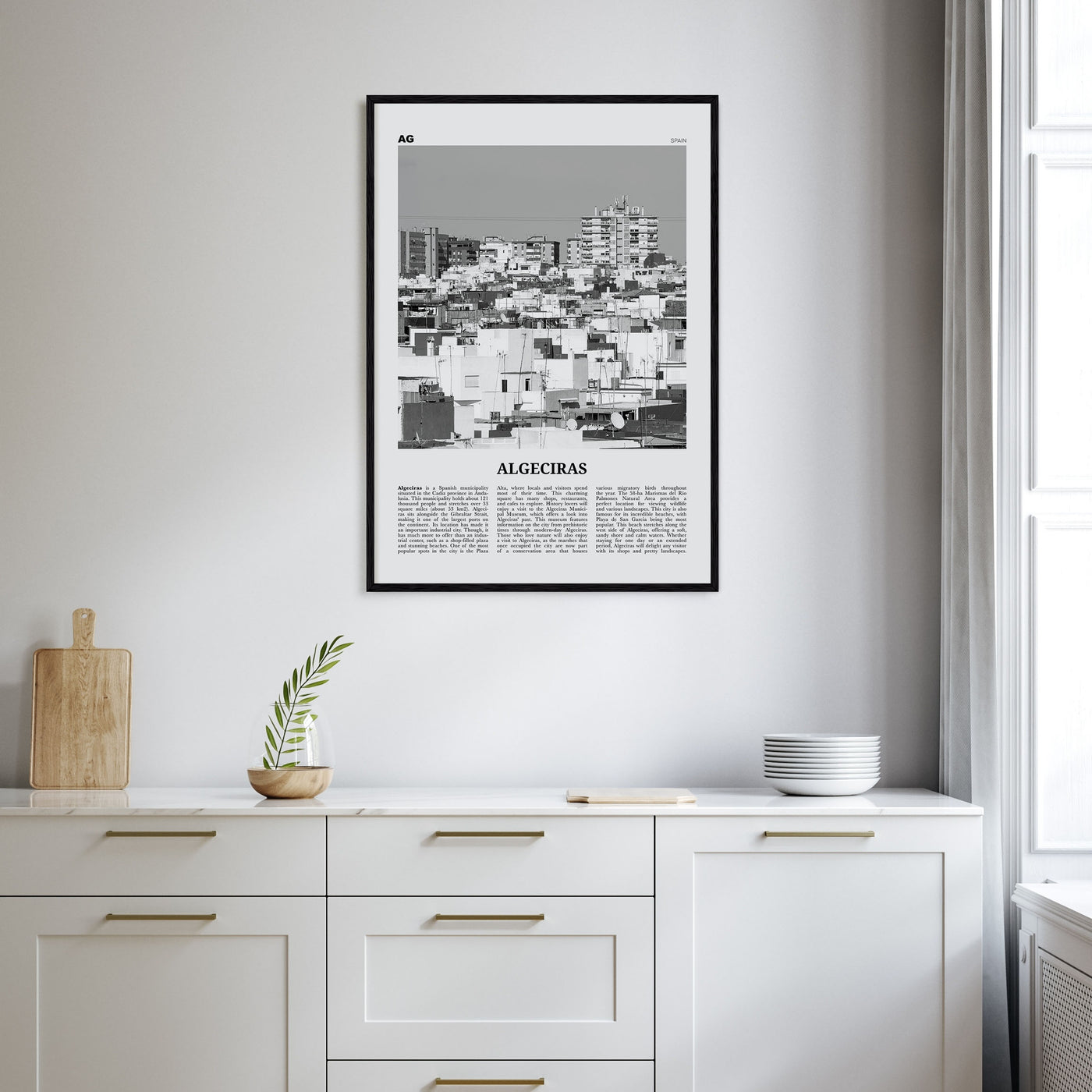 Algeciras Travel B&W Poster