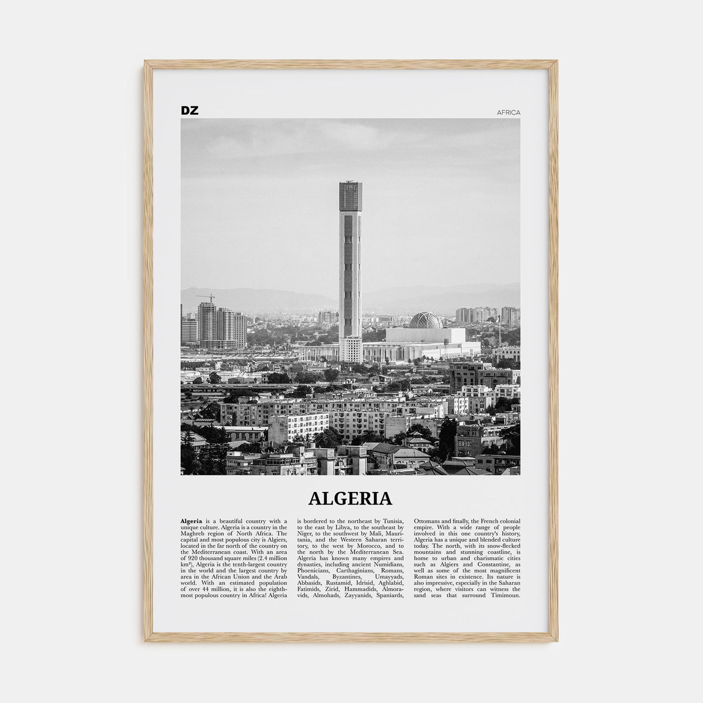 Algeria Travel B&W Poster
