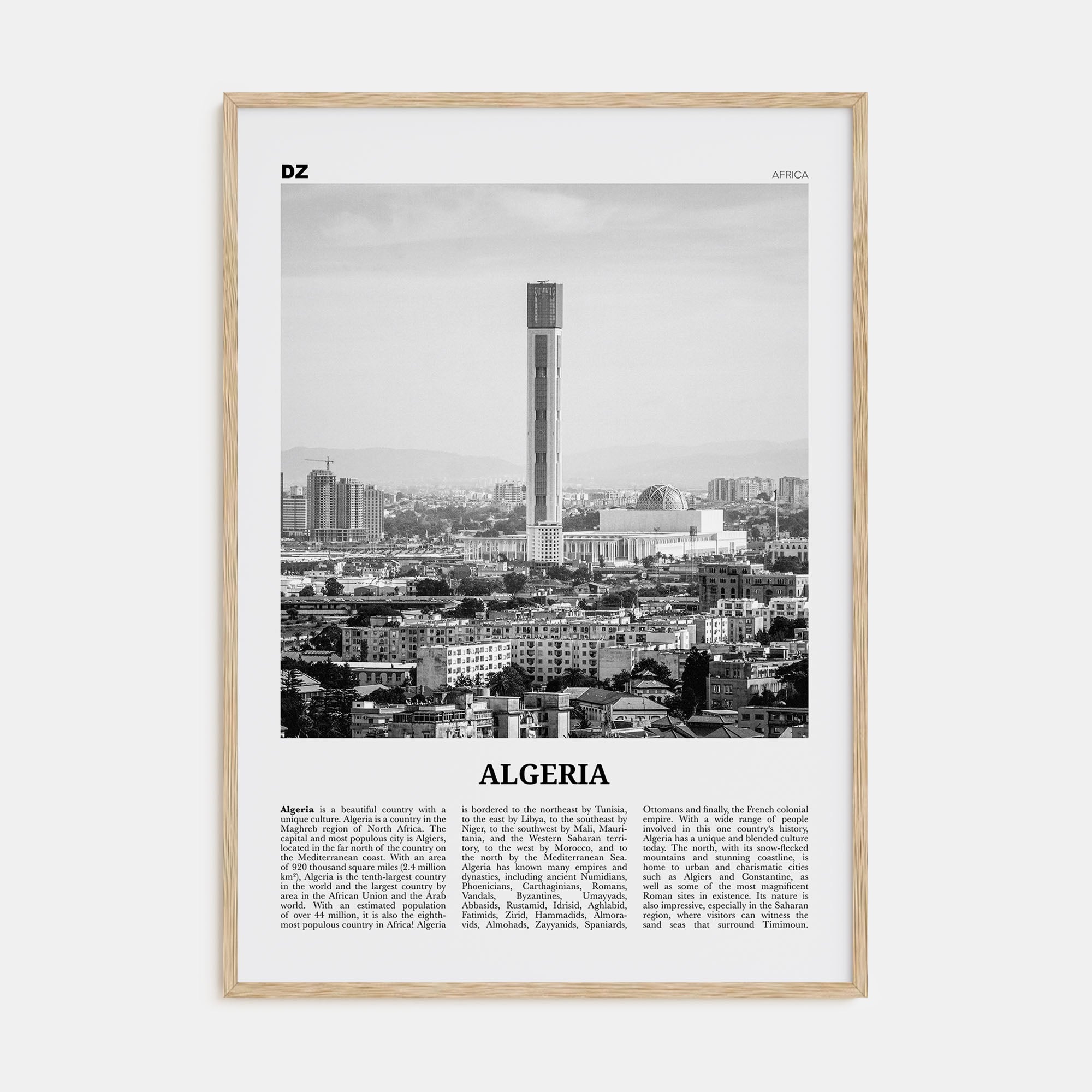 Algeria Travel B&W Poster
