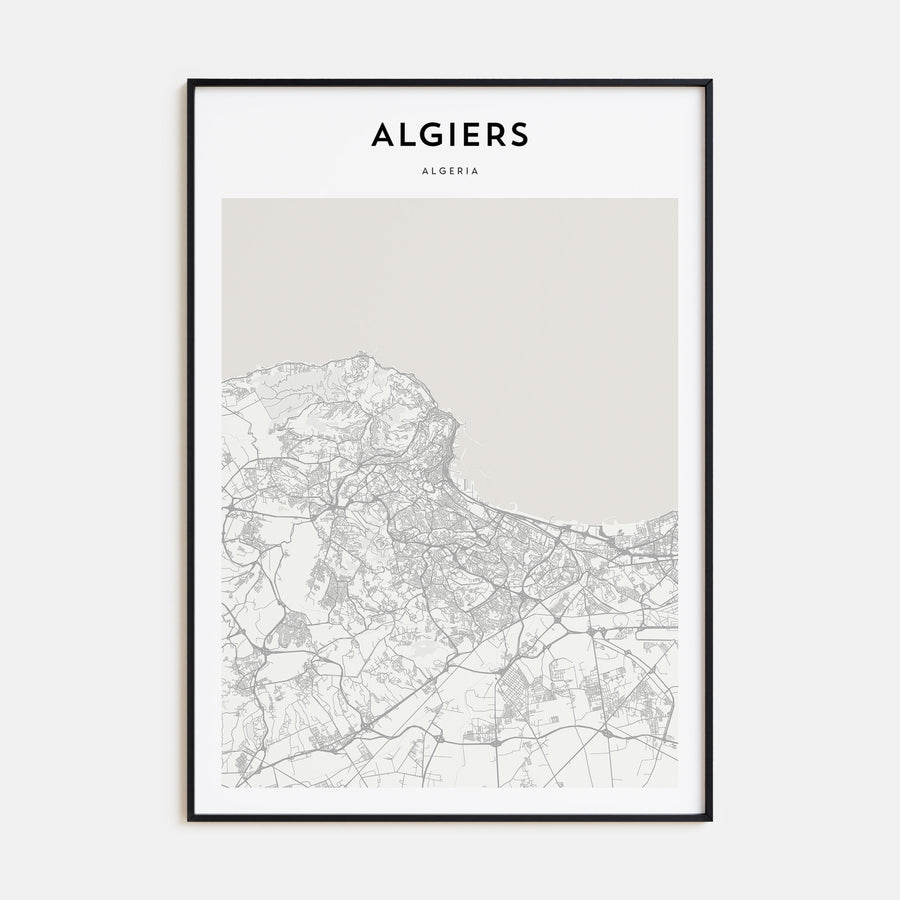 Algiers Map Portrait Poster