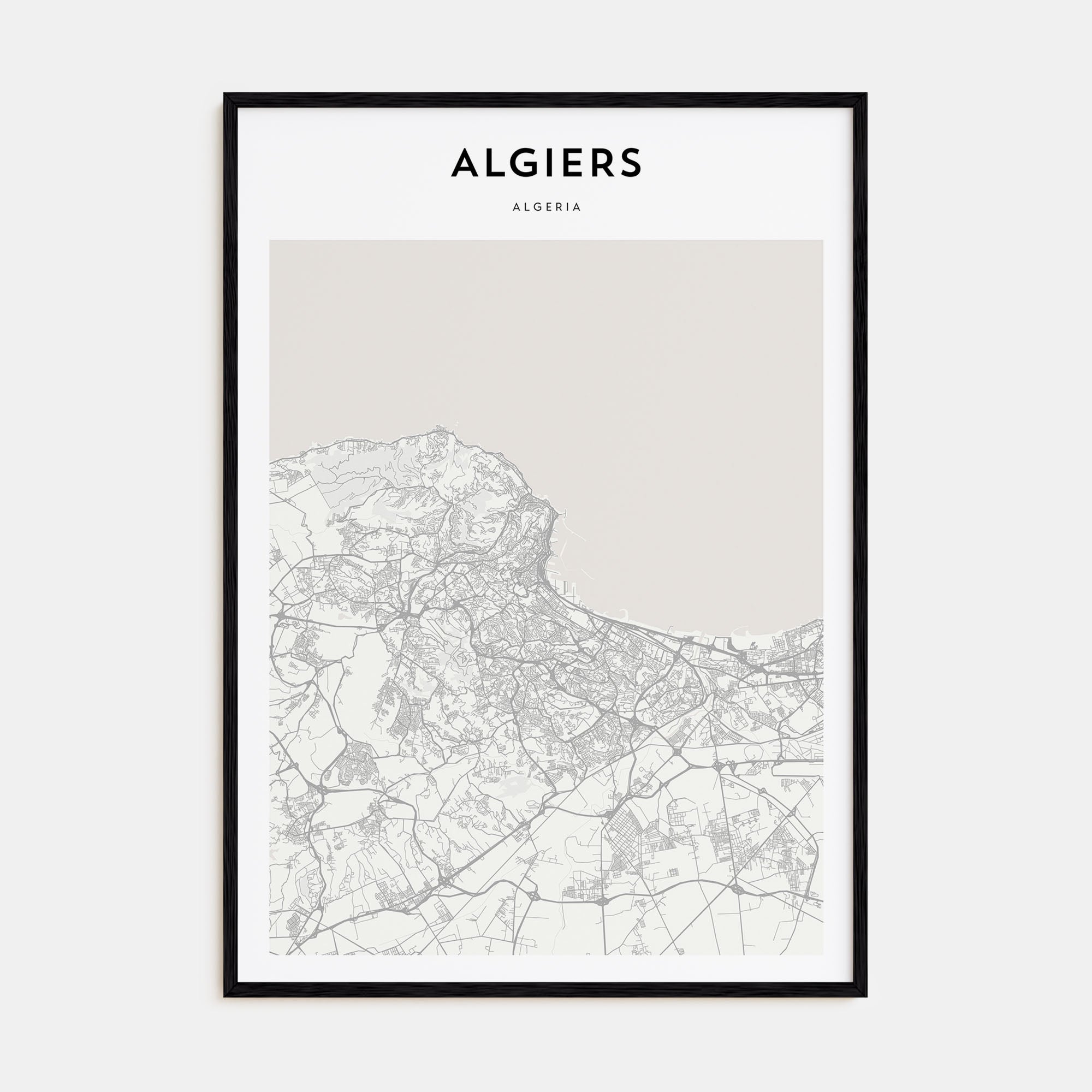 Algiers Map Portrait Poster