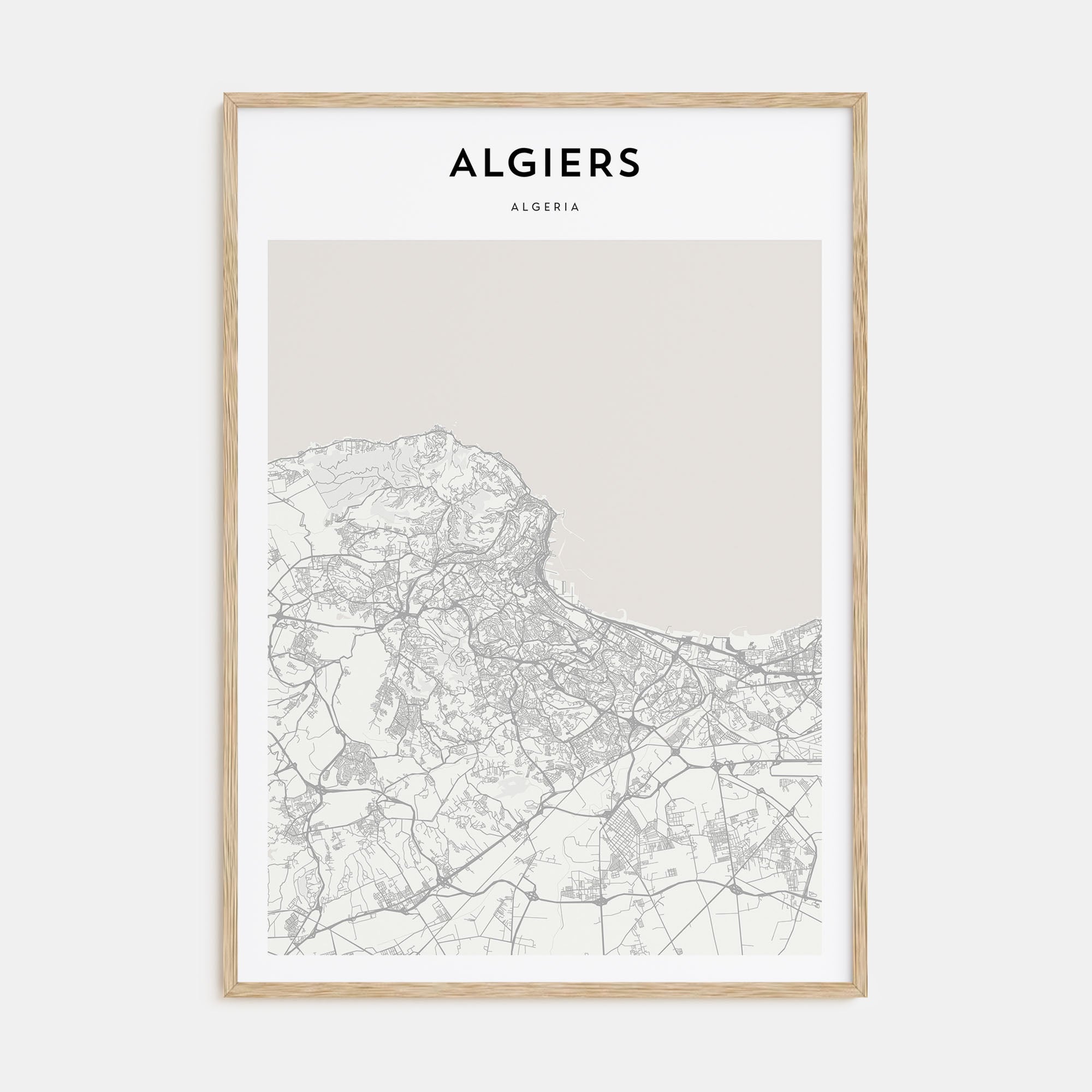 Algiers Map Portrait Poster