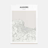 Algiers Map Portrait Poster