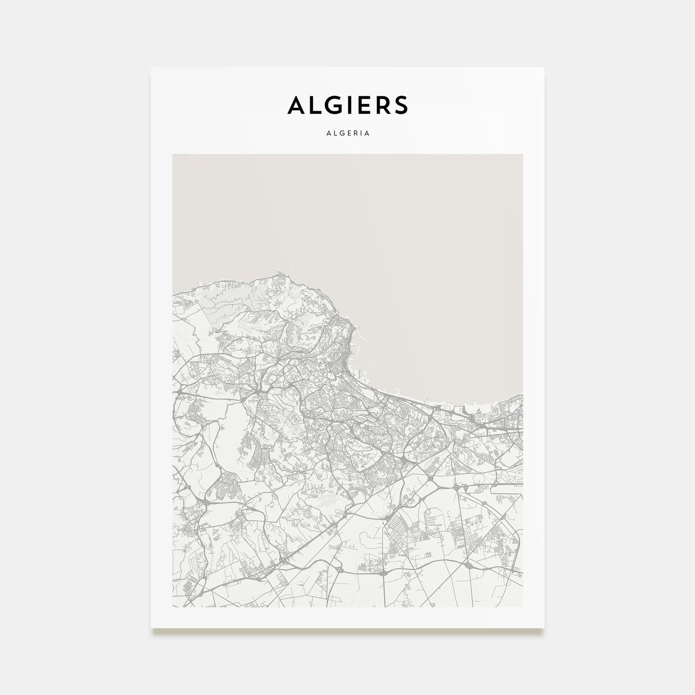 Algiers Map Portrait Poster