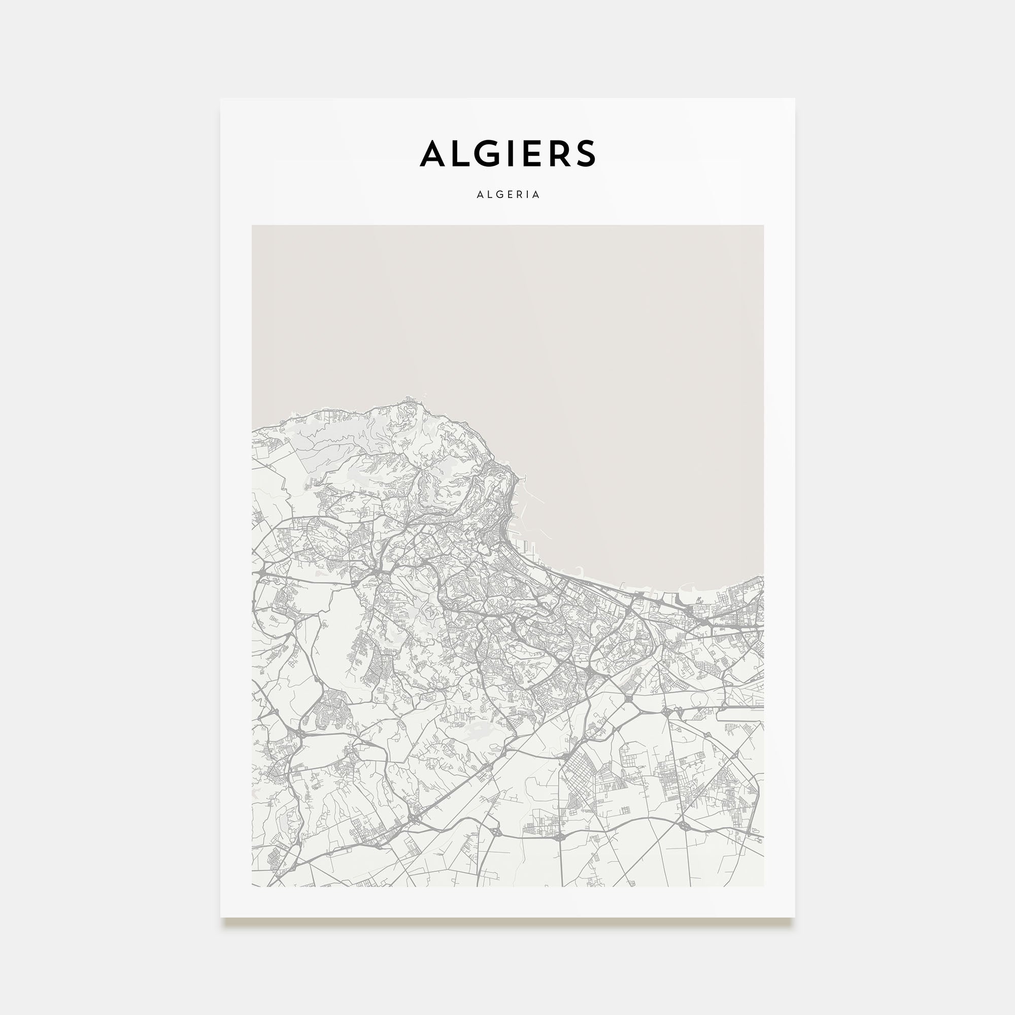 Algiers Map Portrait Poster