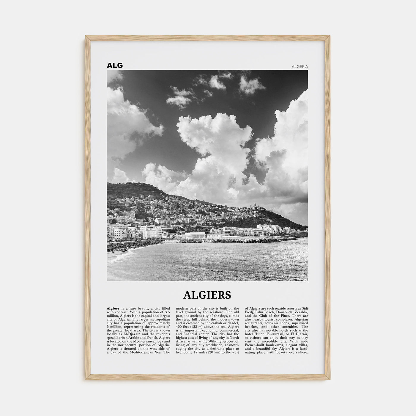 Algiers Travel B&W Poster