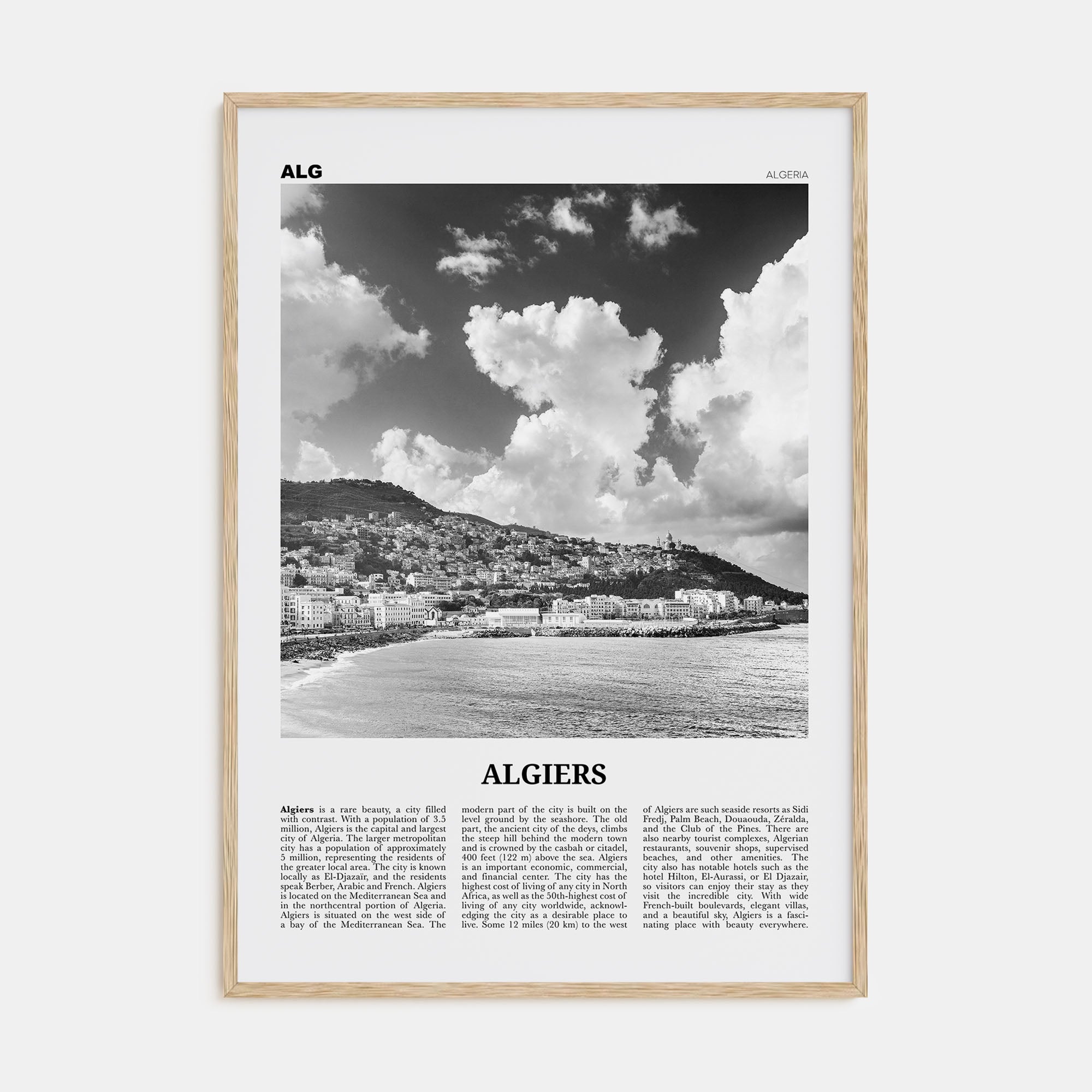Algiers Travel B&W Poster