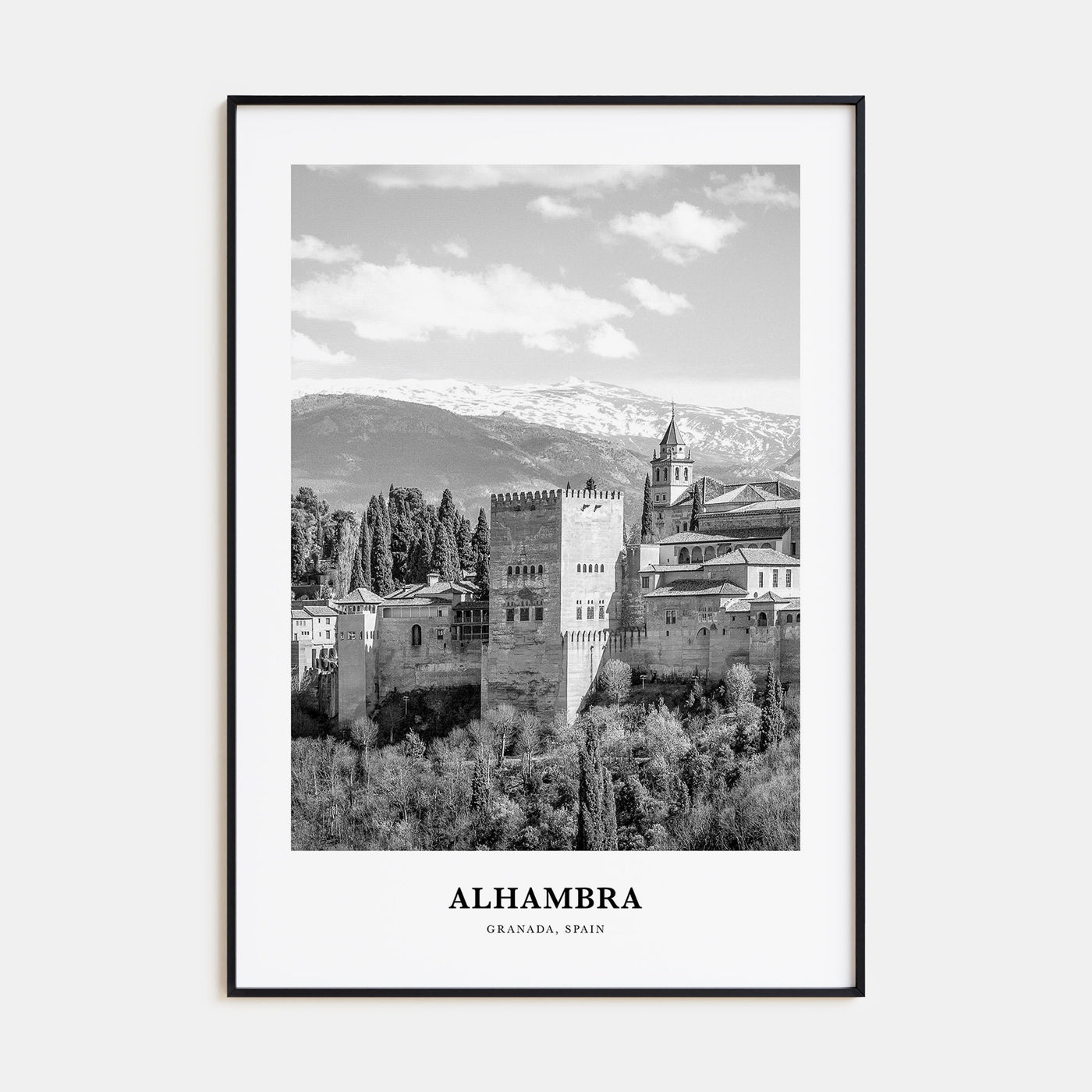 Alhambra Portrait B&W Poster