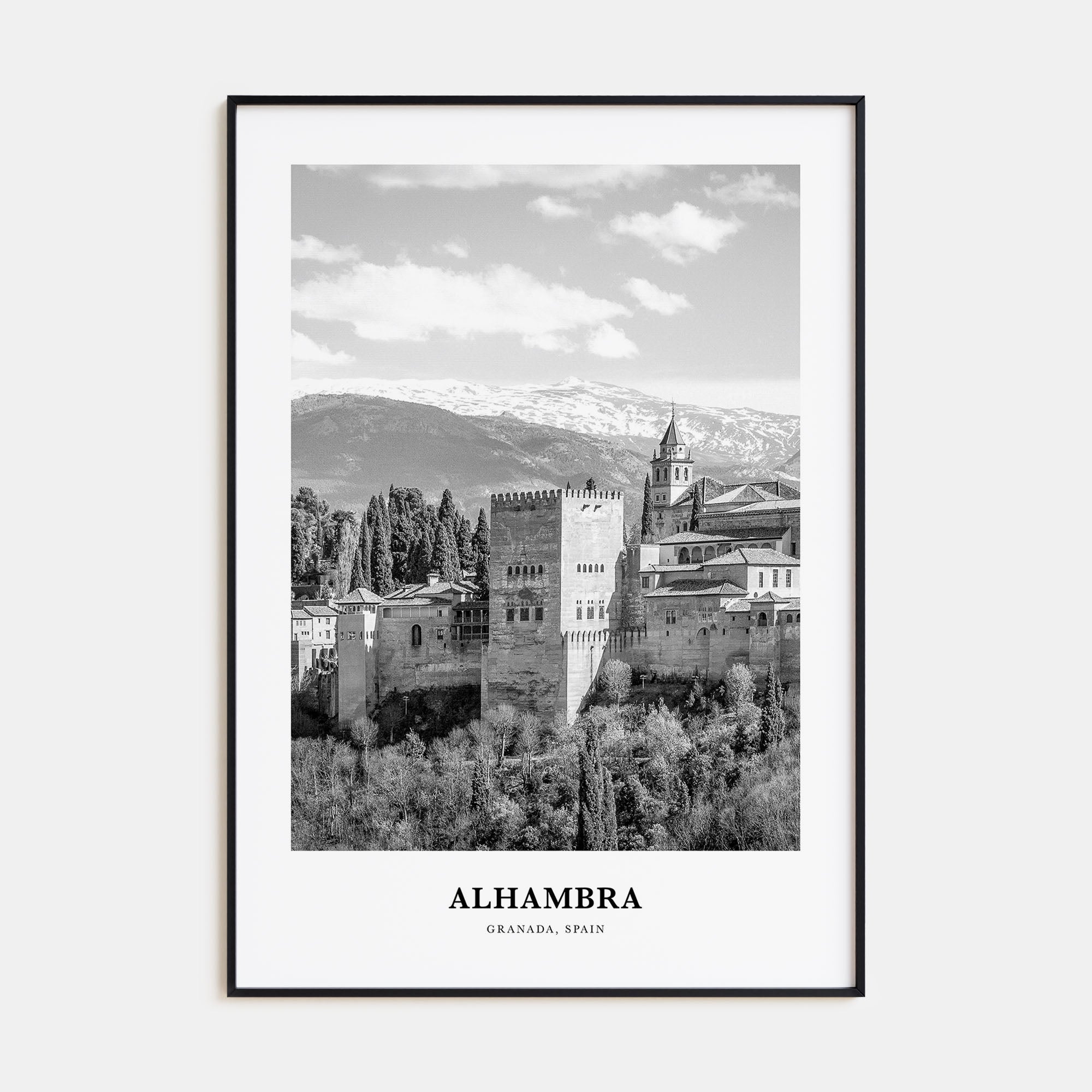Alhambra Portrait B&W Poster