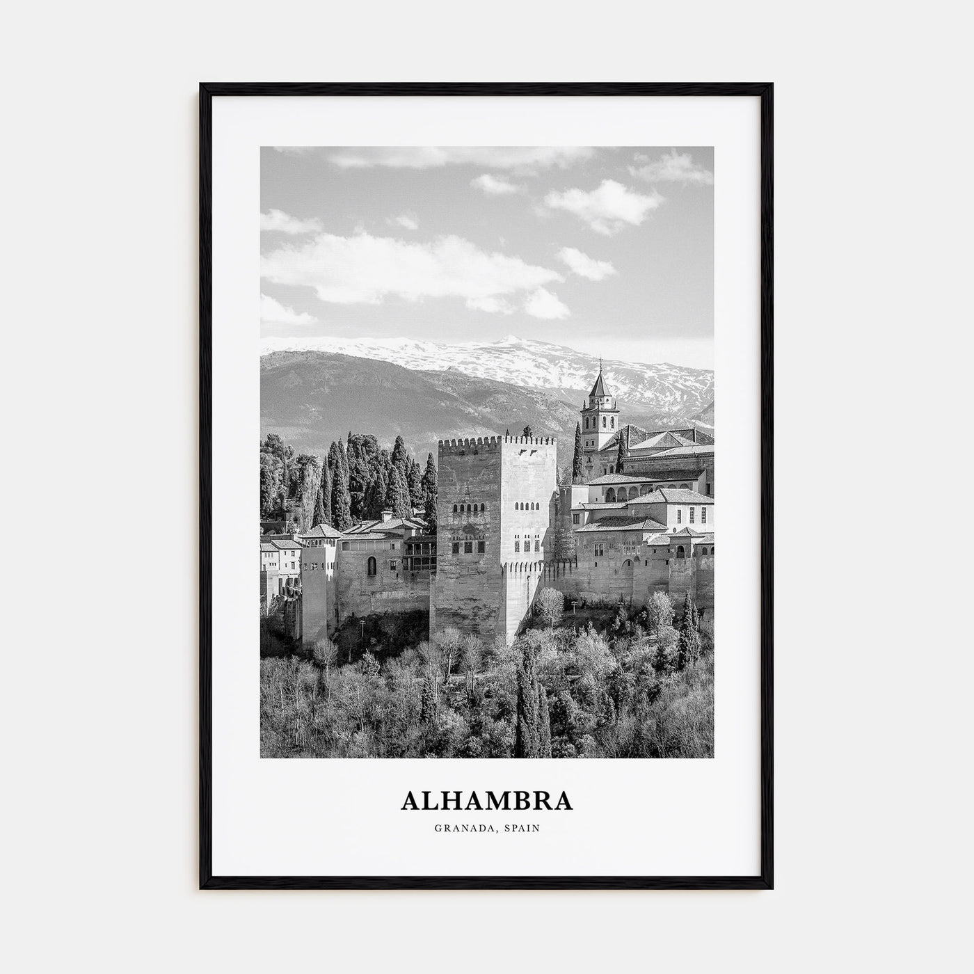 Alhambra Portrait B&W Poster