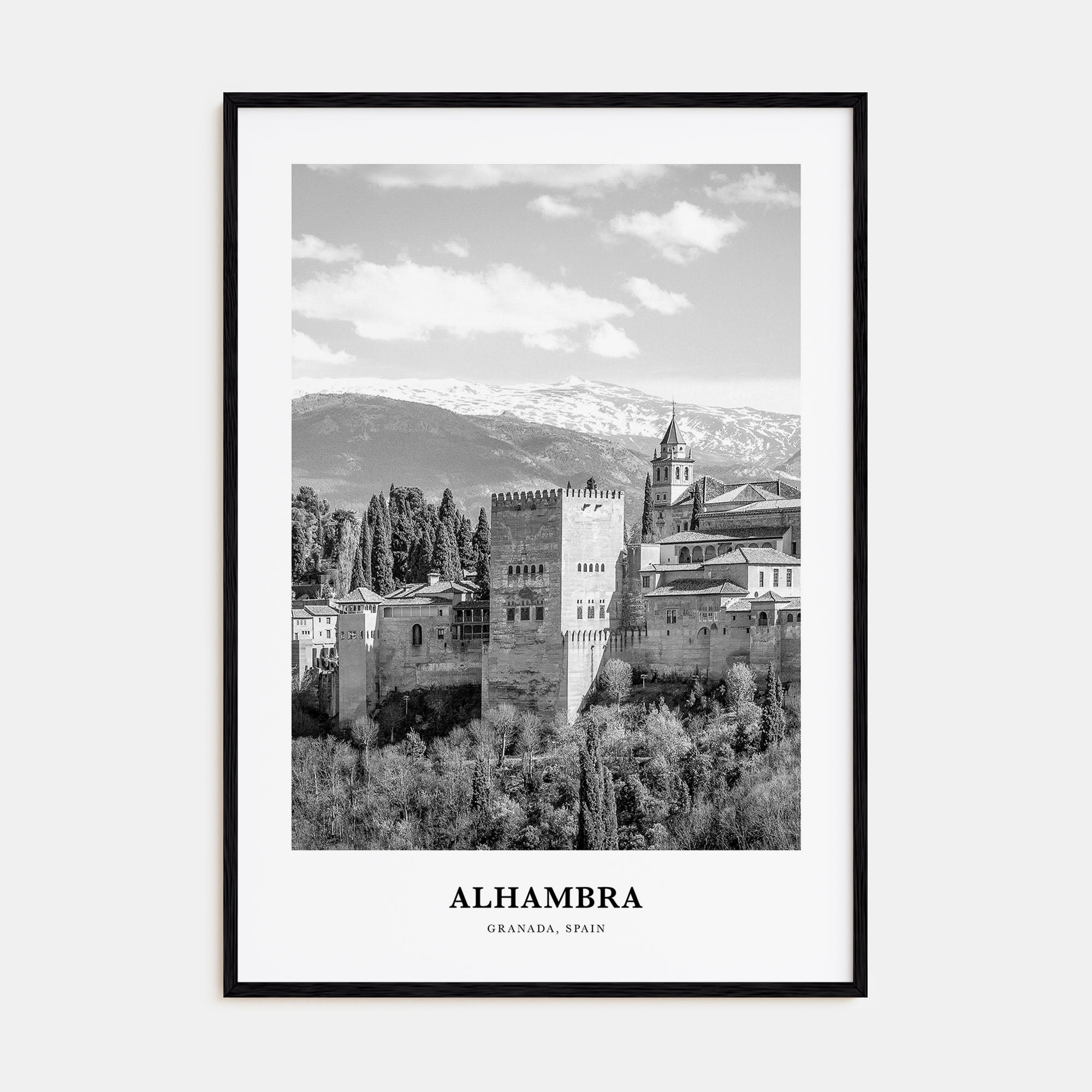 Alhambra Portrait B&W Poster