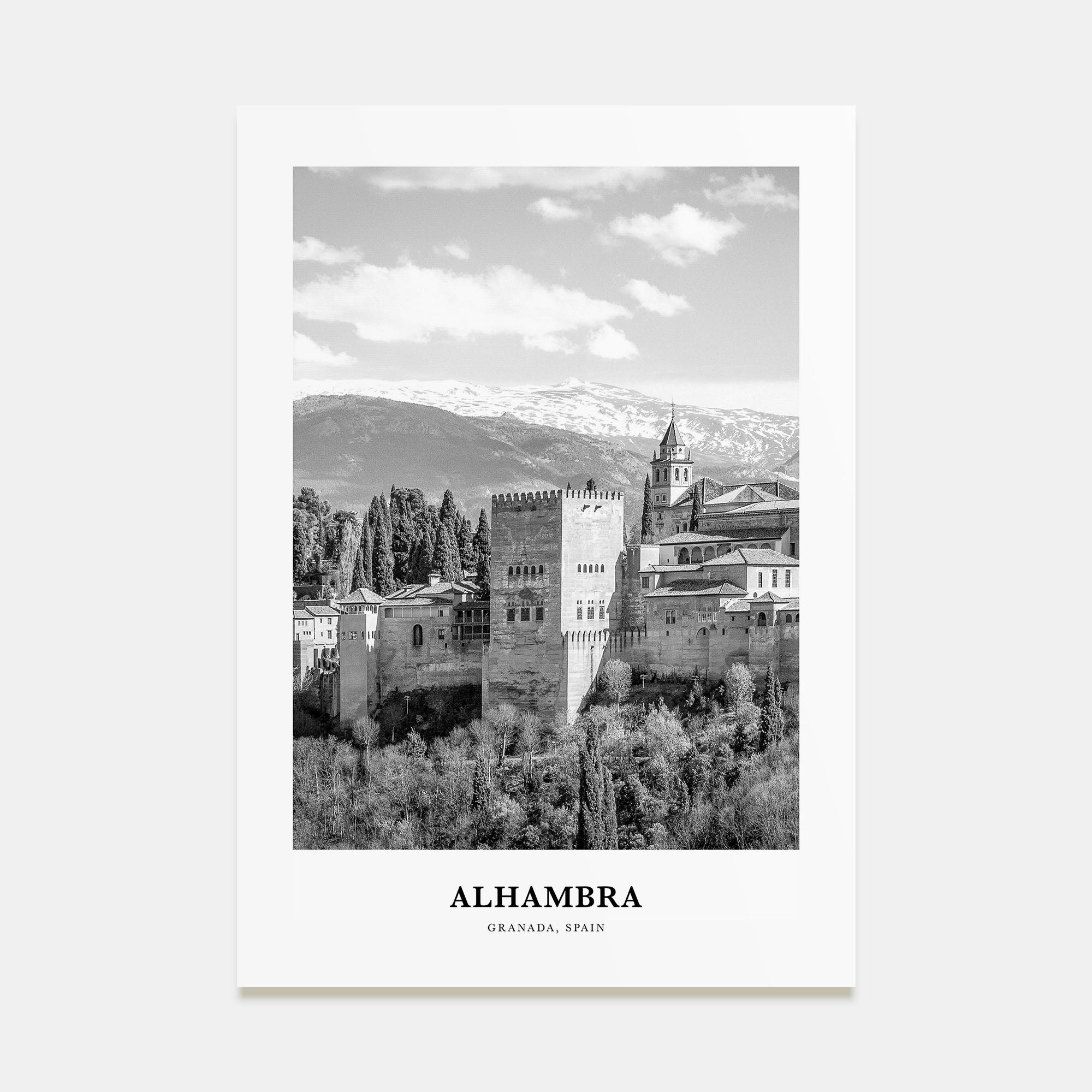 Alhambra Portrait B&W Poster