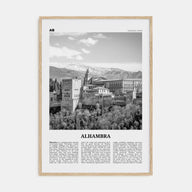 Alhambra Travel B&W Poster