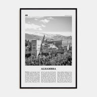 Alhambra Travel B&W Poster