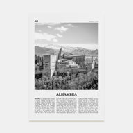 Alhambra Travel B&W Poster