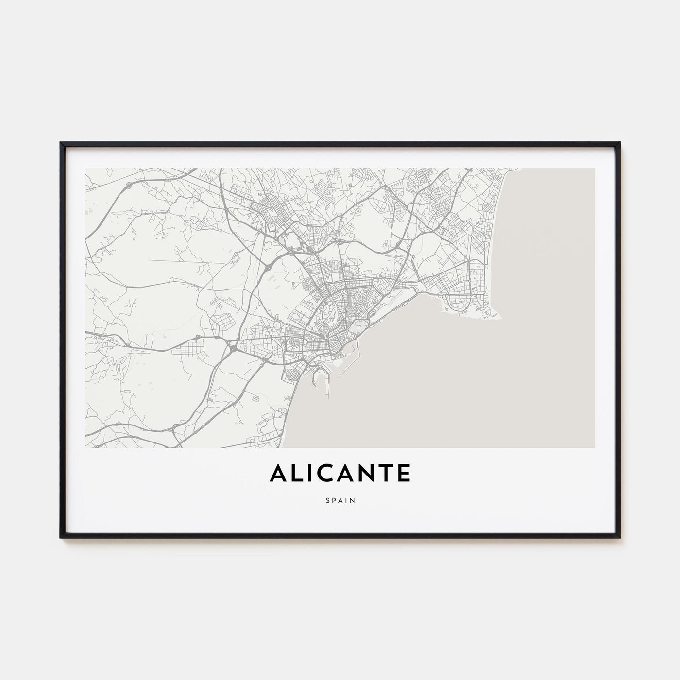 Alicante Map Landscape Poster