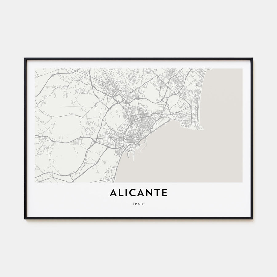 Alicante Map Landscape Poster