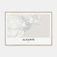 Alicante Map Landscape Poster