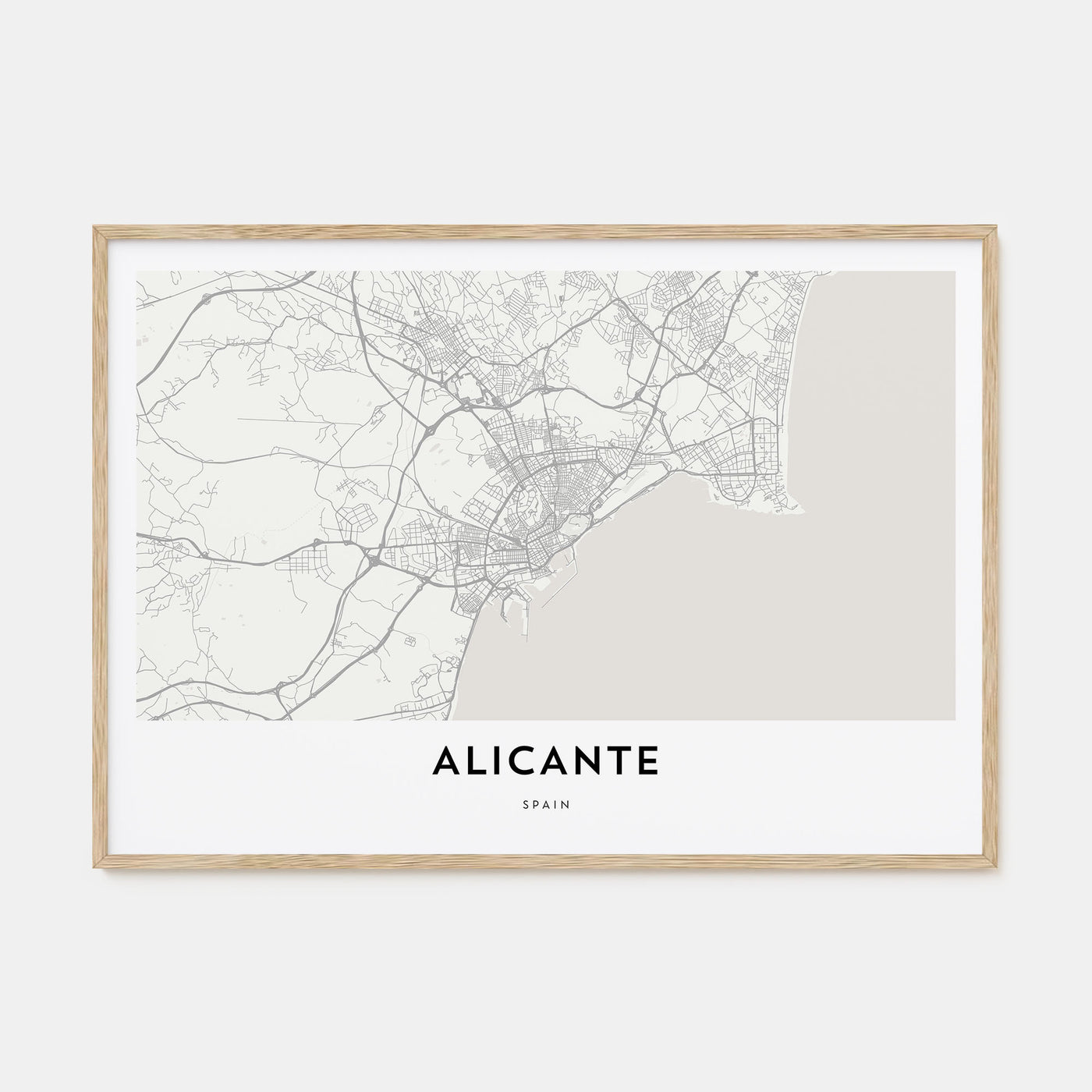 Alicante Map Landscape Poster